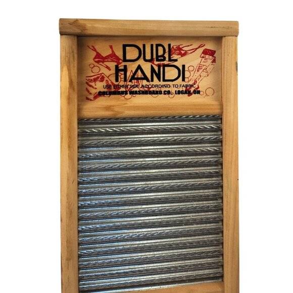Vintage DUBL HANDI Washboard Co Columbus Ohio With Dual Cleaning Surfaces 18 X 8 - Picture 10 of 10